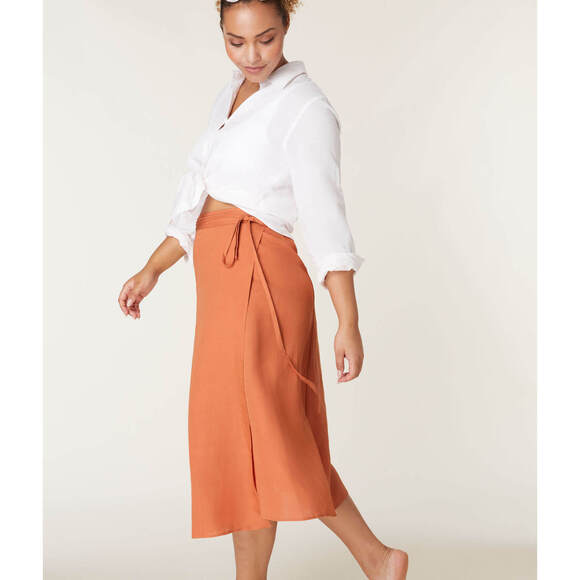 Andie The Tavira Skirt  - Linen - Auburn (Archive) Size S-MAUBURN / S-M - Picture 3 of 3